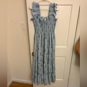MELLODAY Light Blue Floral Smocked Dress